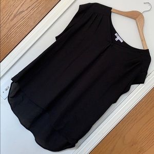 Black Cap Sleeve Blouse